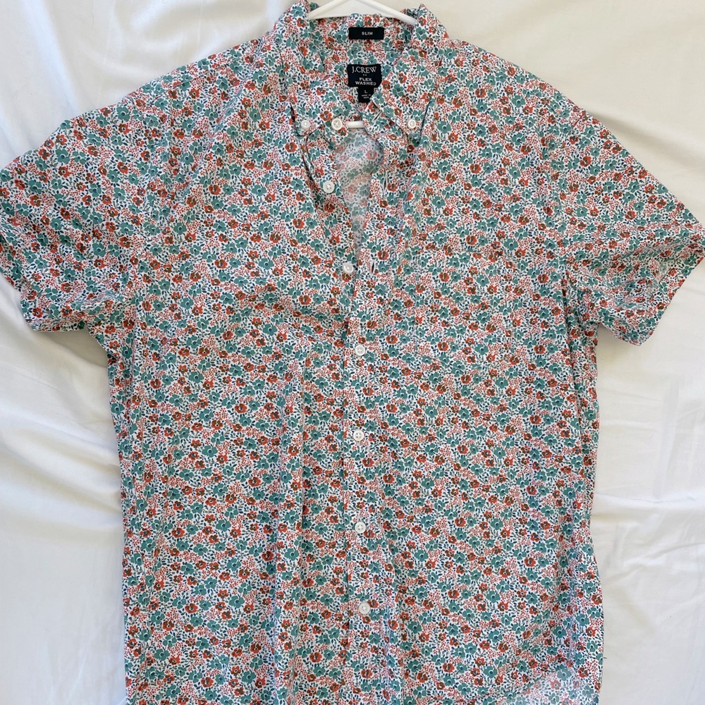 J. Crew Floral Short Sleeve Shirt